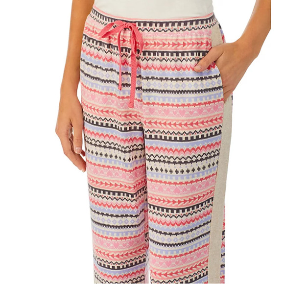 2 Pack Cuddl Duds Lounge Sleep Pants Pink Fair Isle Hearts Aztec Sweater Knit L - Picture 5 of 16
